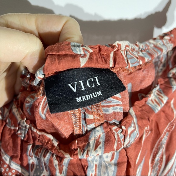 Vici In Full Force Off The Shoulder Maxi Dress With Slit Tropical Print Size M - Picture 6 of 8